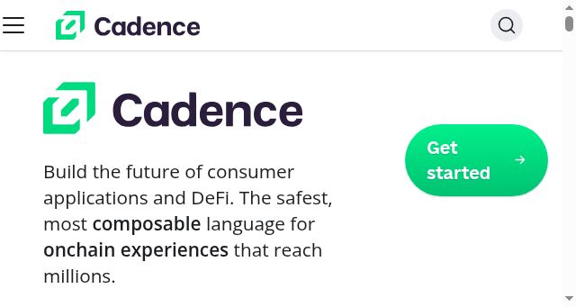 Screenshot of cadence-lang.org