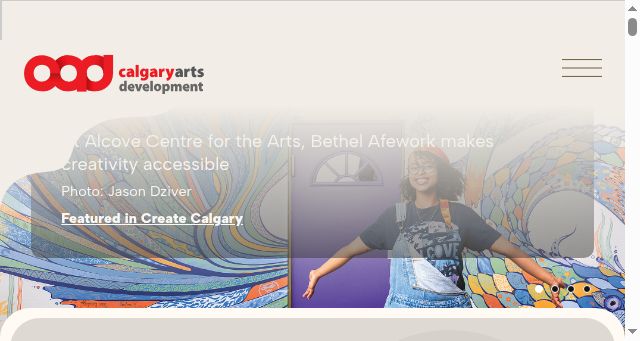 Screenshot of calgaryartsdevelopment.com