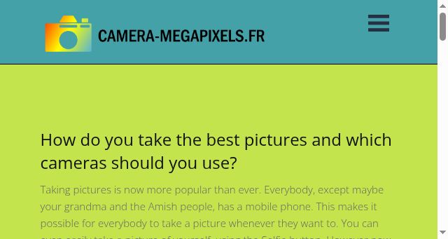 Screenshot of camera-megapixels.fr