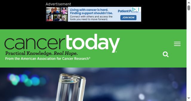 Screenshot of cancertodaymag.org