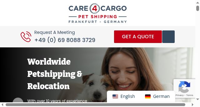 Screenshot of care4petshipping.com