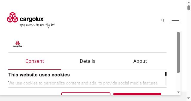 Screenshot of cargolux.com