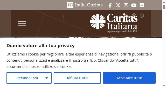 Screenshot of caritas.it