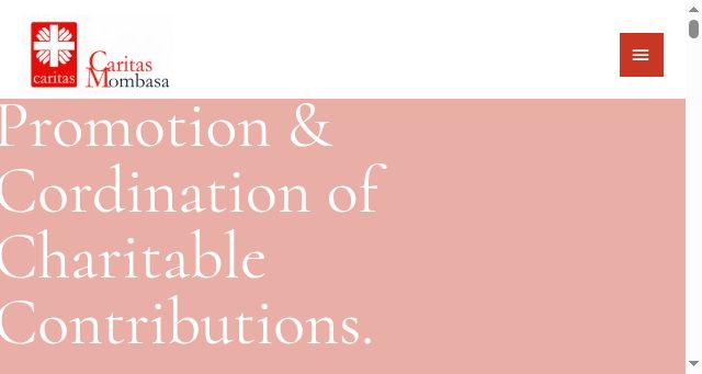 Screenshot of caritasmombasa.org