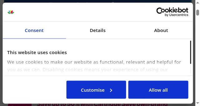 Screenshot of cartridgesave.co.uk