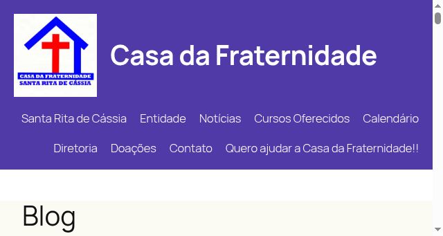 Screenshot of casadafraternidade.org.br