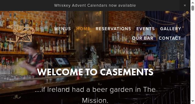 Screenshot of casementsbar.com