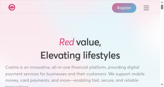 Screenshot of cashia.com