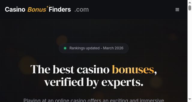Screenshot of casinobonusfinders.com