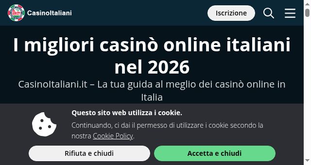 Screenshot of casinoitaliani.it