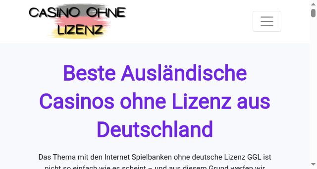 Screenshot of casinoohnelizenz.jetzt
