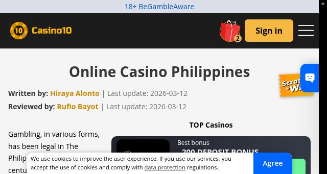 Screenshot of casinophilippines10.com
