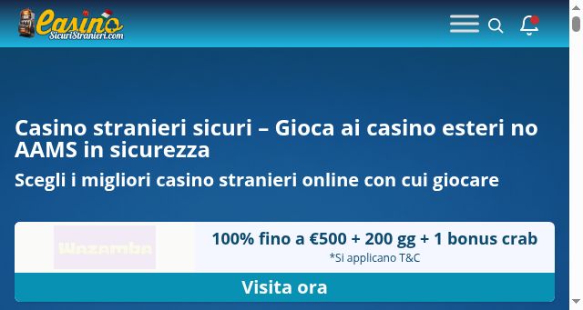 Screenshot of casinosicuristranieri.com