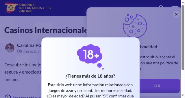 Screenshot of casinosinternacionalesonline.com