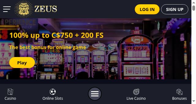 Screenshot of casinozeus.net