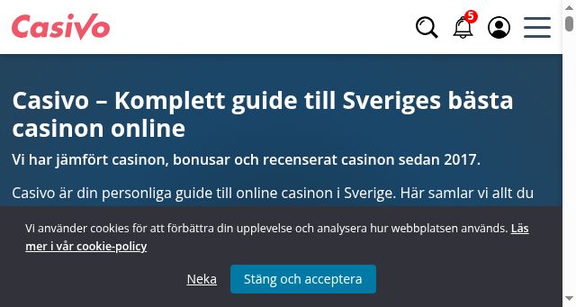 Screenshot of casivo.se