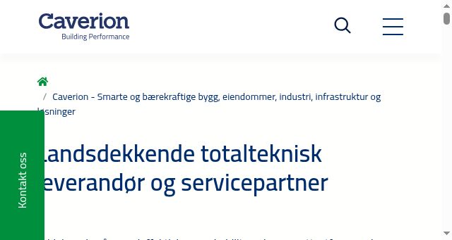 Screenshot of caverion.no