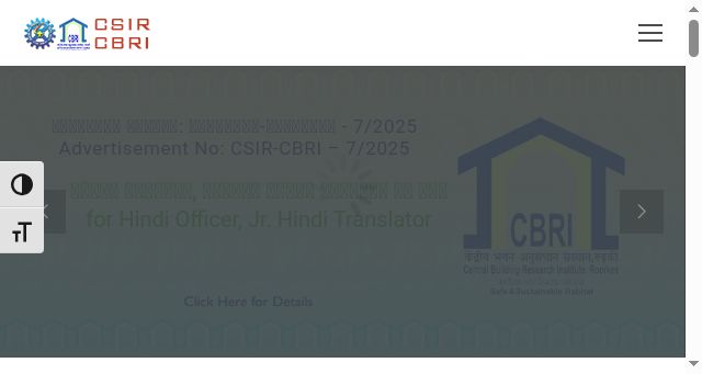 Screenshot of cbri.res.in
