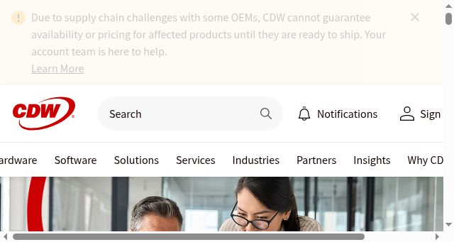 Screenshot of cdw.com