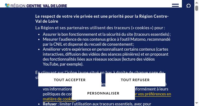 Screenshot of centre-valdeloire.fr