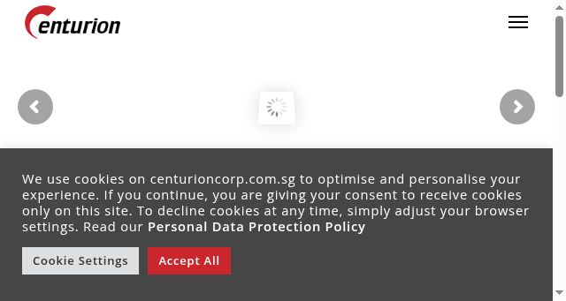 Screenshot of centurioncorp.com.sg