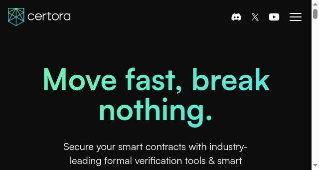 Screenshot of certora.com