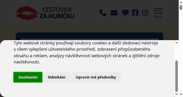 Screenshot of cestovkazahubicku.cz