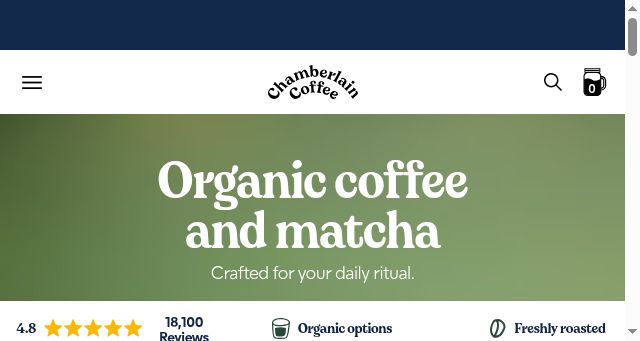 Screenshot of chamberlaincoffee.eu