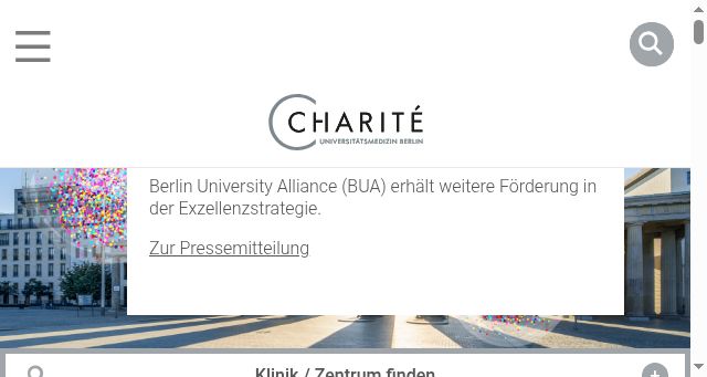 Screenshot of charite.de