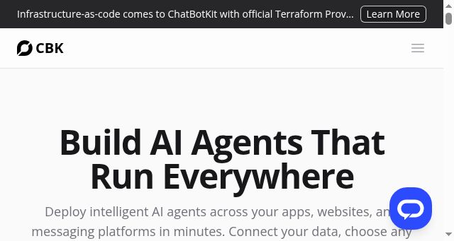 Screenshot of chatbotkit.com