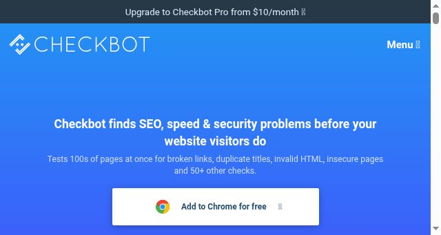 Screenshot of checkbot.io