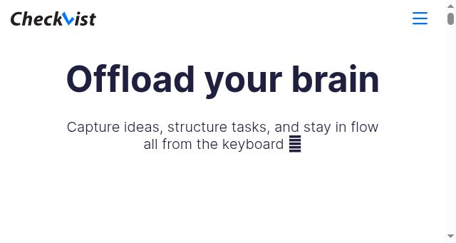 Screenshot of checkvist.com