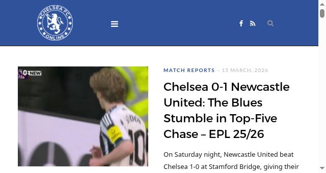 Screenshot of chelseafconline.com