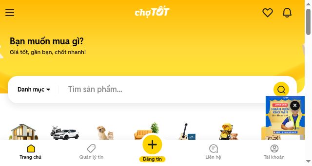 Screenshot of chotot.com