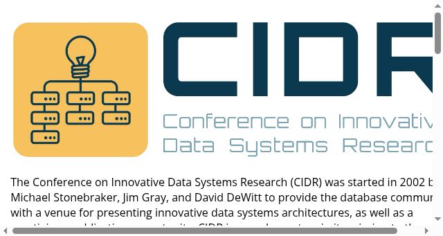 Screenshot of cidrdb.org