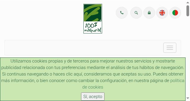 Screenshot of cienporciennatural.com