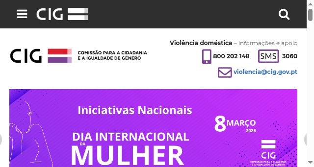 Screenshot of cig.gov.pt