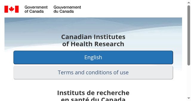 Screenshot of cihr-irsc.gc.ca