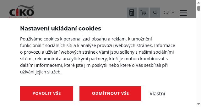 Screenshot of ciko-kominy.cz