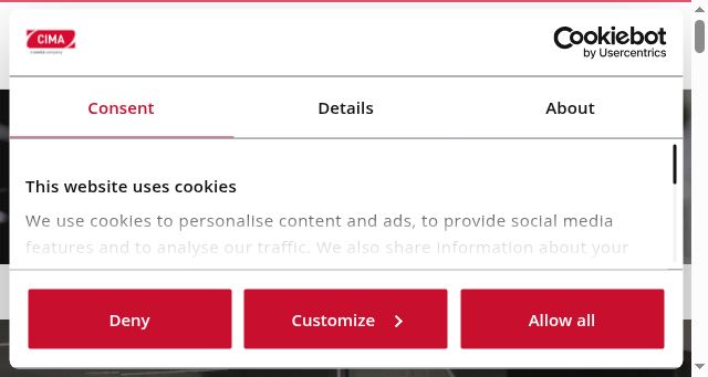 Screenshot of cimaingranaggi.it