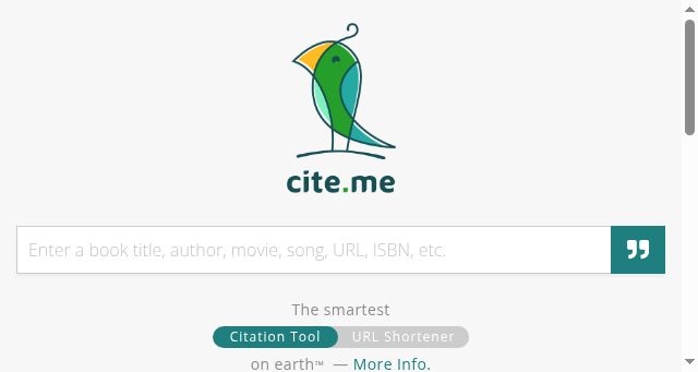 Screenshot of cite.me
