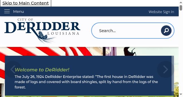 Screenshot of cityofderidder.org