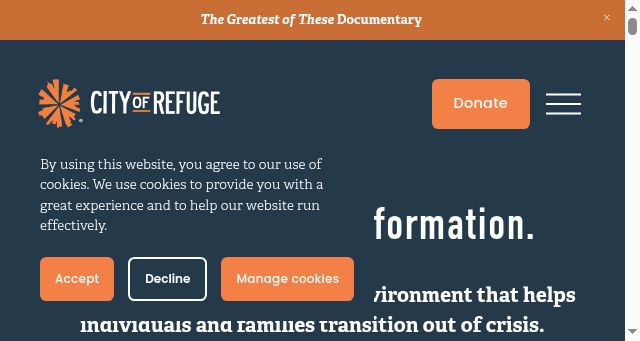 Screenshot of cityofrefugeatl.org
