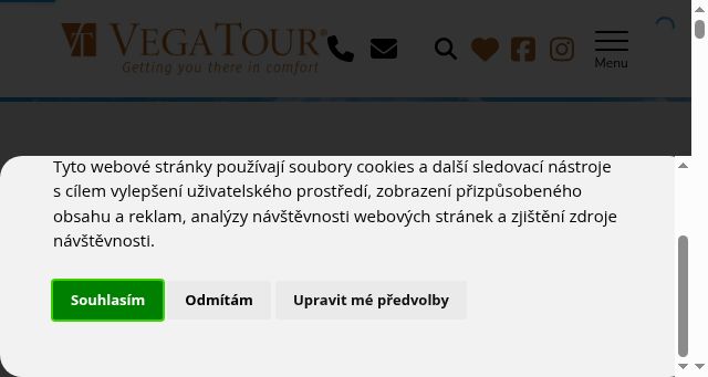 Screenshot of ckvegatour.cz