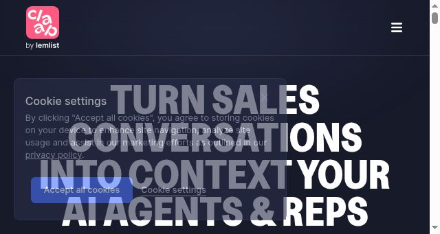 Screenshot of claap.io