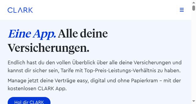 Screenshot of clark.de