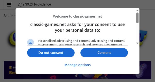 Screenshot of classic-games.net