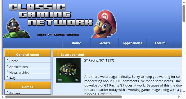 Screenshot of classic-gaming.net