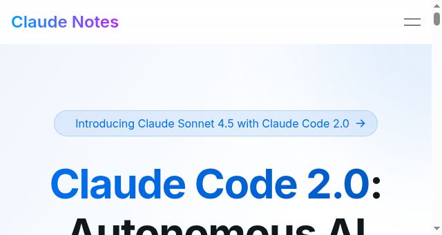 Screenshot of claudenotes.net