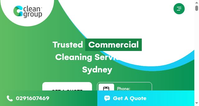 Screenshot of clean-group.com.au